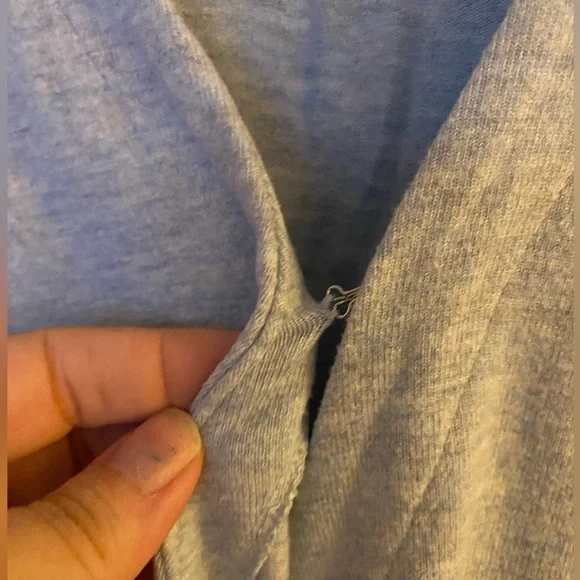 White House Black Market WHBM Blue Grey Wrap Front Sweater, Long Sleeves, SM - Picture 6 of 10